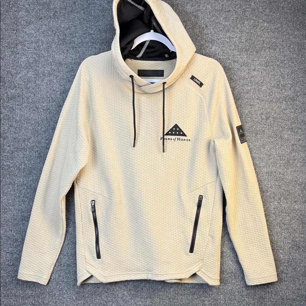 UNRL Elevation Sand and Black Folds of Honor Hooded Sweatshirt Small